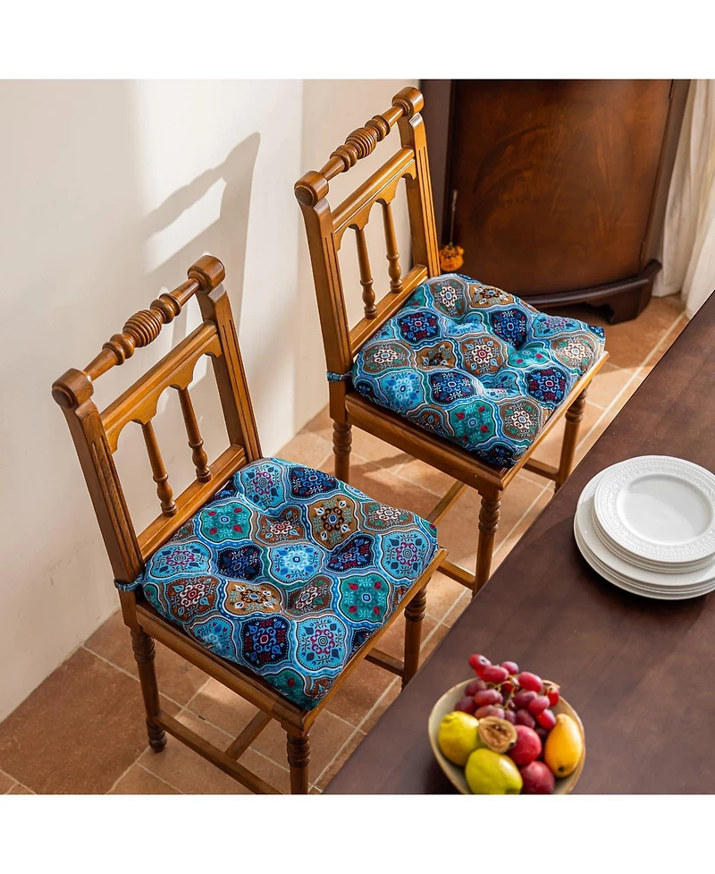 Gnuadz Boho Geometric Chair Cushion U-shaped Cotton Linen Pad