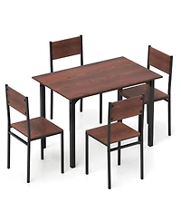 Slickblue 5 Piece Dining Table Set for 4 Industrial Kitchen Table Set