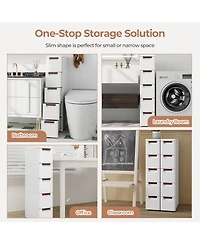 Sugift Rolling Drawer Organizer Storage Cabinet with Wheels