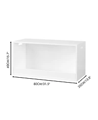 Rainsken Wooden Toy Box Storage Organizer for Kids, Modern Toy Storage Bin, Toy Chest Plush Toys Books, for Boys Girls Nursery Bedroom Playroo