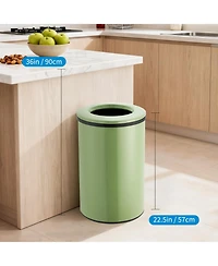 gaomon Commercial 10.6 Gal Open Top Stainless Steel Trash Can, 40L Round Bin with Removable Inner Bucket, Fingerprint-r