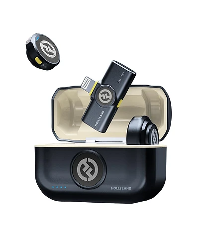 Hollyland Lark M2 2.4GHz 2-Person Wireless Lavalier Microphone System with Lightning Plug, Shine Charcoal
