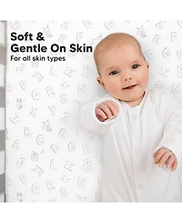 KeaBabies 2pk Soothe Fitted Crib Sheets Neutral, Baby Sheets, Fits Standard Nursery Mattress