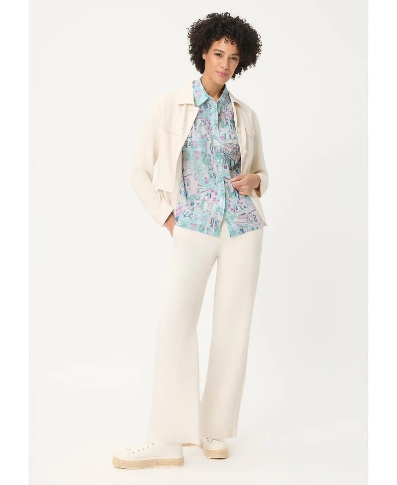 Olsen Women's Italian Villa Print Shirt