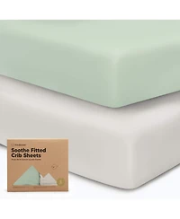 KeaBabies 2pk Soothe Fitted Crib Sheets Neutral, Baby Sheets, Fits Standard Nursery Mattress