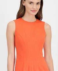 Anne Klein Women's Jewel-Neck Sleeveless Scuba Sheath Dress