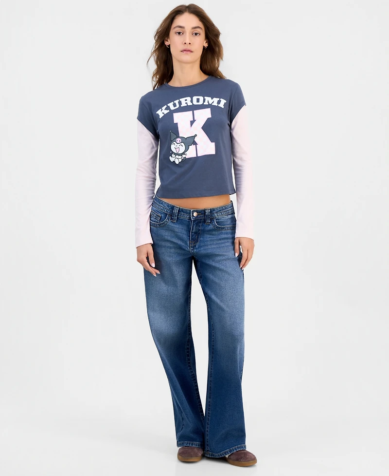 Grayson Threads, The Label Juniors' Kuromi Long-Sleeve Layered-Look Top