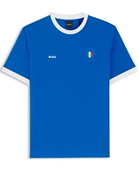 Boss by Hugo Men's Stretch-Cotton Italy Country Flag Logo T-Shirt
