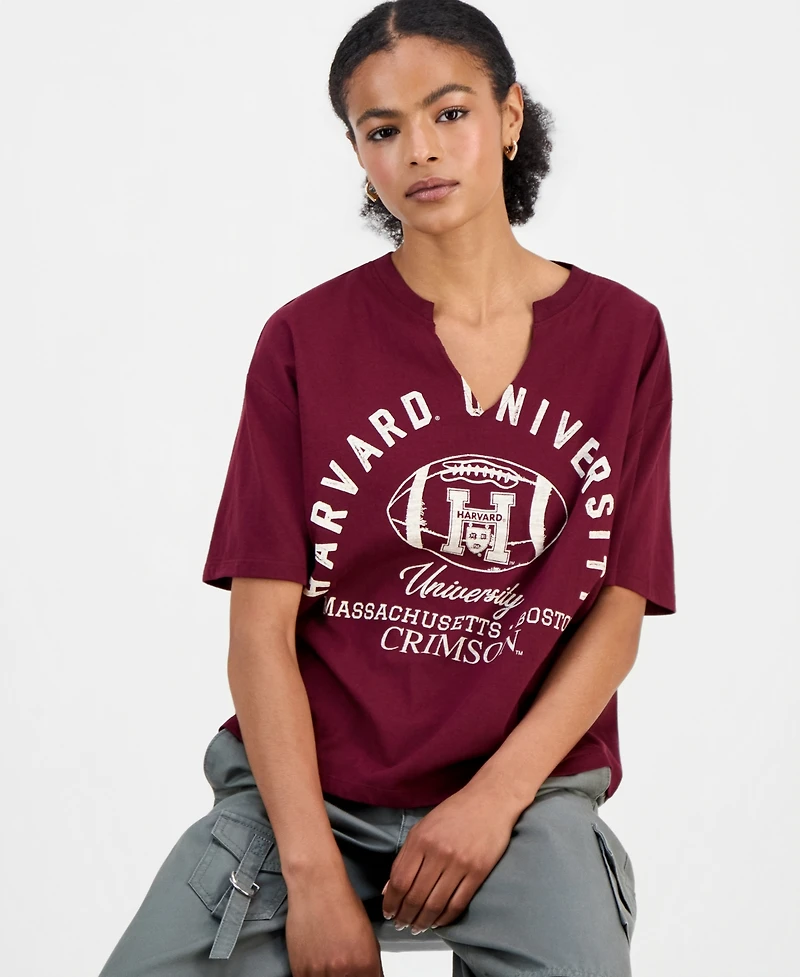 Grayson Threads, The Label Juniors' Harvard Notched-Neck Graphic T-Shirt