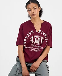 Grayson Threads, The Label Juniors' Harvard Notched-Neck Graphic T-Shirt
