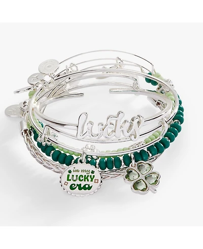 Alex and Ani Set of 5 Lucky Four-Leaf Clover Bangle