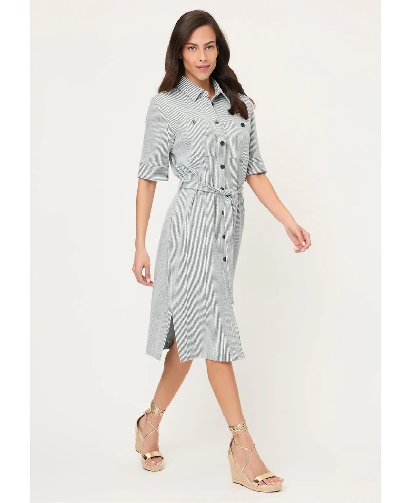 Olsen Women's Seersucker Shirt Dress