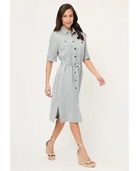 Olsen Women's Seersucker Shirt Dress