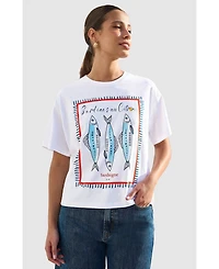 Yumi Women's Cotton Summer Motif T-Shirt