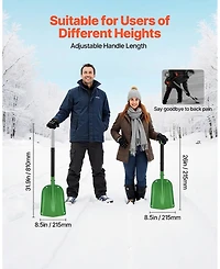 Skonyon Aluminum Alloy Snow Shovel with T-Handle for Driveway Snow Removal
