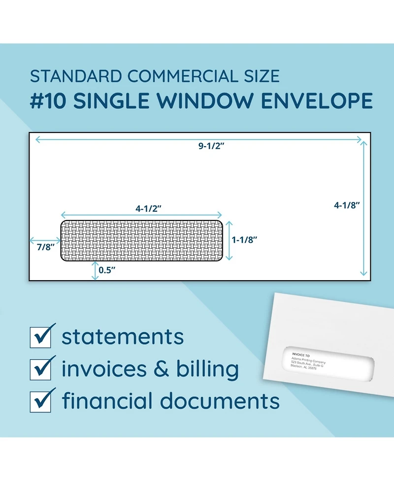 Gnuadz Window Envelope Self Seal Security Tint 10 Business