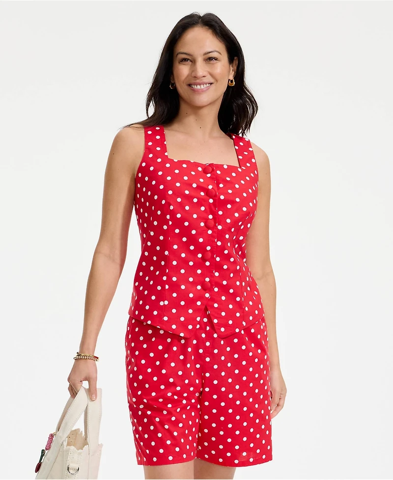 Lands' End Women's Poplin Square Neck Vest