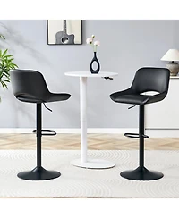 Rainsken Swivel Bar Stools Set of 2, with Linen Fabric Cushion, Metal Leg Kitchen Island Chairs, Holds Up to 250 lbs, for Restaurant, Dining Room