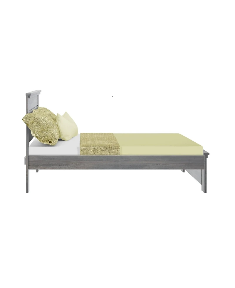 Max & Lily Full Bed Frame with Panel Headboard, Modern Farmhouse Solid Wood Platform