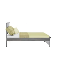Max & Lily Full Bed Frame with Panel Headboard, Modern Farmhouse Solid Wood Platform