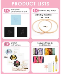 Gnuadz Ribbon Embroidery Kit Adults Beginners Flowers Hand Craft
