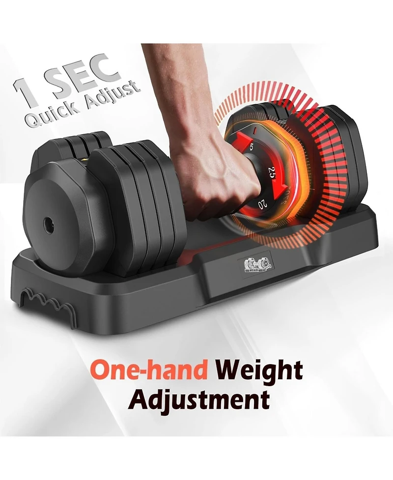 Fed Fitness 15LB to 55LB Adjustable Dumbbell Set Pair 5-Level Weights Anti-Slip Handle Full Body Workout Equipment