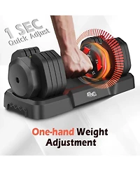 Fed Fitness 15LB to 55LB Adjustable Dumbbell Set Pair 5-Level Weights Anti-Slip Handle Full Body Workout Equipment