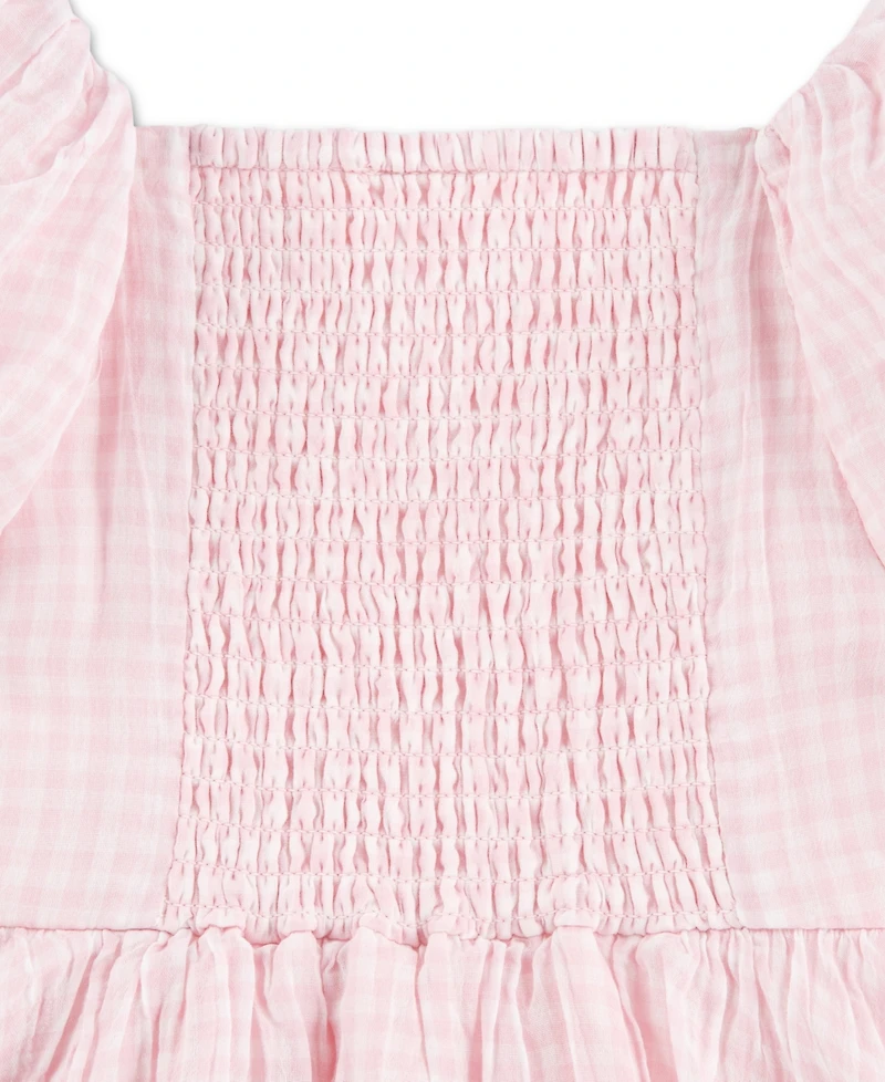 abercrombie kids Girls' Emerson Gauze Puff Sleeve Dress