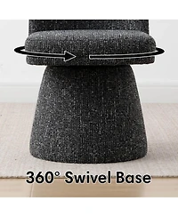 Maison Boucle Swivel Home Office Chair, Upholstered Fabric Desk Armless, 1 Pc