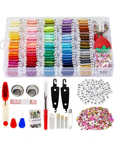 Gnuadz 95-color Embroidery Kit Friendship Bracelet String Beads Storage Box 1200