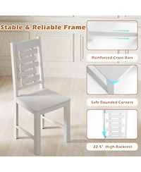 Slickblue Kitchen Dining Chair Set of 2 in Solid Rubber Wood, Durable Wooden Chairs