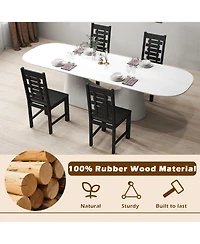 Slickblue Kitchen Dining Chair Set of 2 Solid Rubber Wood, Durable Wooden Chairs