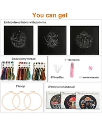 Gnuadz Embroidery Kit Mushroom Patterns Hoops Fabric Threads