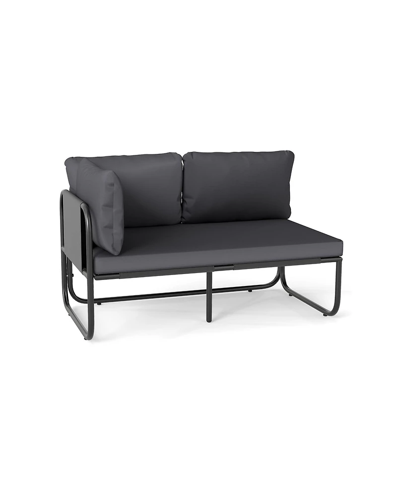 Gouun Steel Frame 2-Seat Patio Loveseat for Outdoor Seating