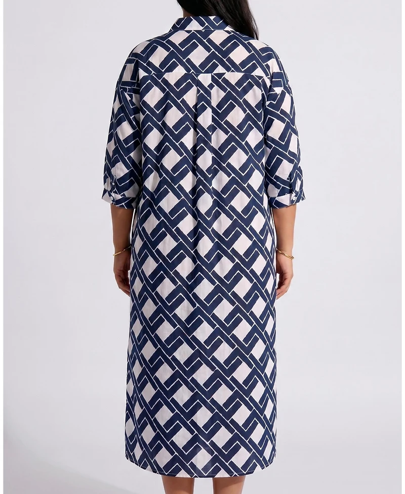 Universal Standard Plus Paros Drawstring Linen Shirtdress
