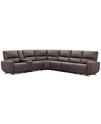 Symond 7-Piece Leather 3 Power Motion Sectional Sofa