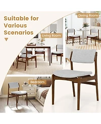 Slickblue Upholstered Dining Chairs Set of 2 with Cushioned Seat and Rubber Wood Legs