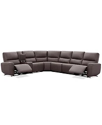 Symond 7-Piece Leather 3 Power Motion Sectional Sofa