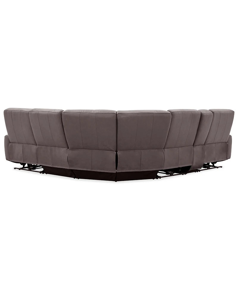 Symond 6-Piece Leather 2 Power Motion Sectional Sofa