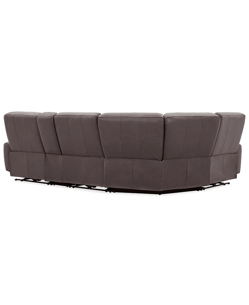 Symond 5-Piece Leather 2 Power Motion Sectional Sofa