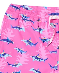 Chubbies Girls' 7-20 The Great Pink Sharks Swim Trunk