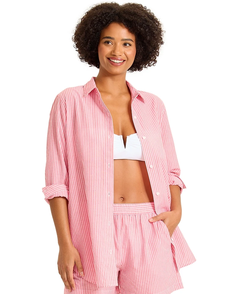 Tommy Bahama Women's Long-Sleeve Swim Cover Up Shirt