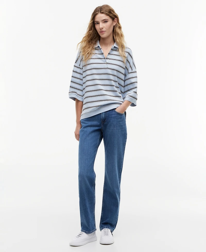 Tommy Hilfiger Women's Multi-Stripe Oversized Polo Shirt