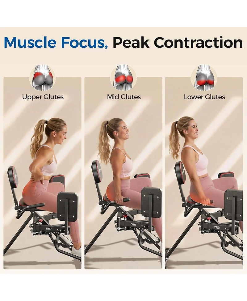 Fed Fitness 2 in 1 Hip Abductor & Adductor Machine for Home Gym, targets glutes and inner thighs with 6 resistance levels and dual foot bars.
