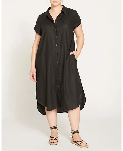 Universal Standard Plus Louvre Bow Back Linen Dress