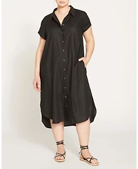 Universal Standard Plus Louvre Bow Back Linen Dress
