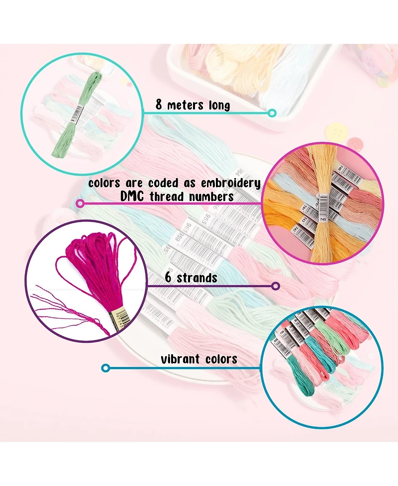Gnuadz 447pieces Embroidery Floss Rainbow Thread Cross Crafting Strings Bulk