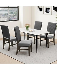 Slickblue Set of 2 Velvet Dining Chairs, Mid Century Modern Upholstered Kitchen Seating