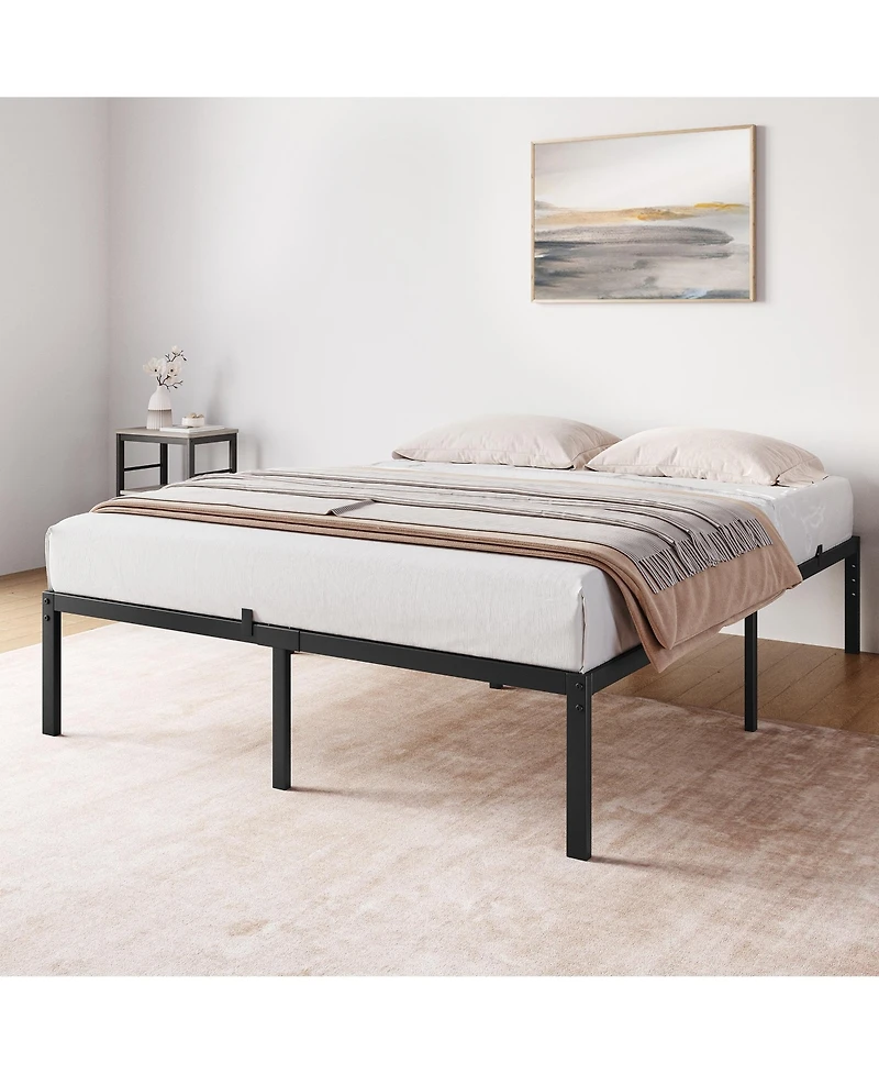 homfan 14Inch Heavy Duty Metal Platform Bed Frame - Sturdy Low Profile Mattress Foundation