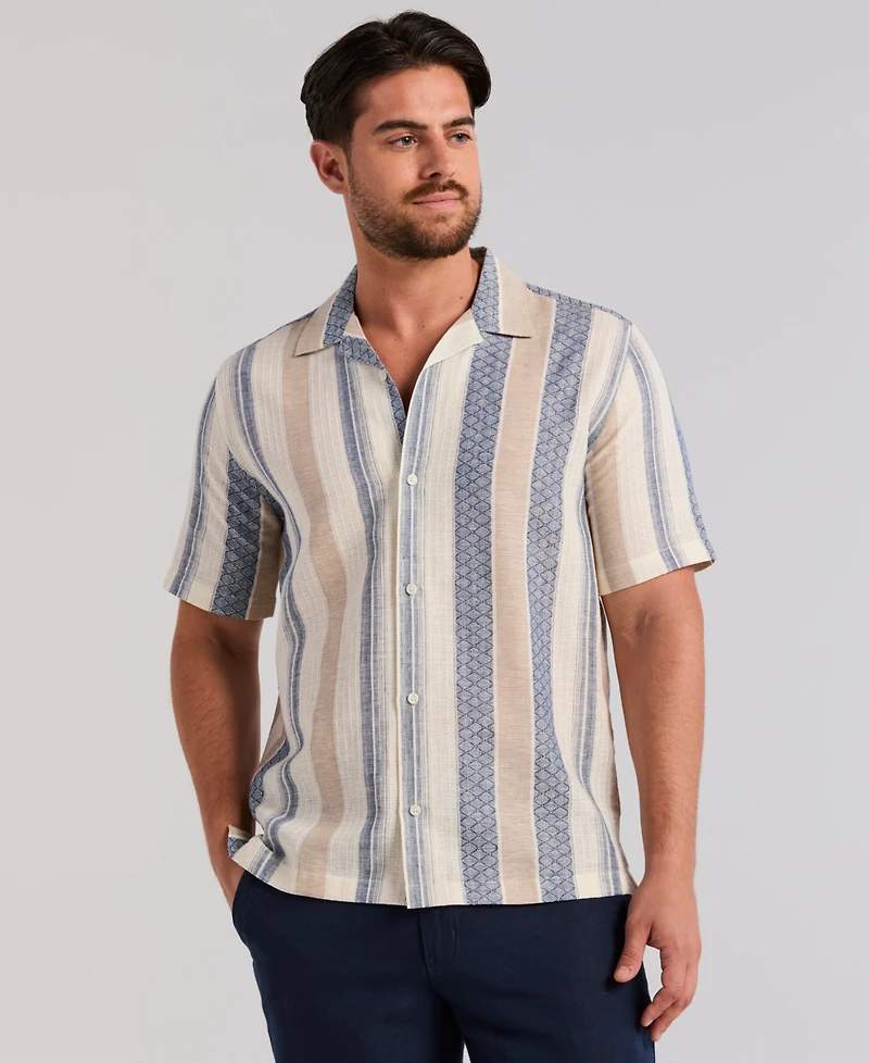 Cubavera Men's Striped All Over Dobby Shirt